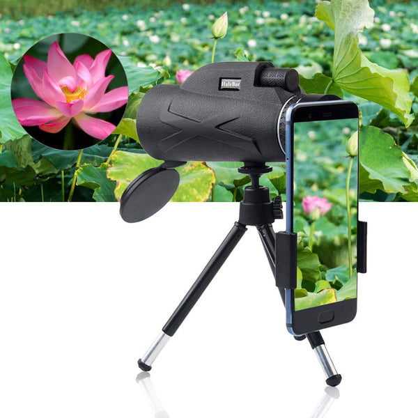 80X100 Hd Optical Monocular Telescope Phone Clip Tripod Telescopes