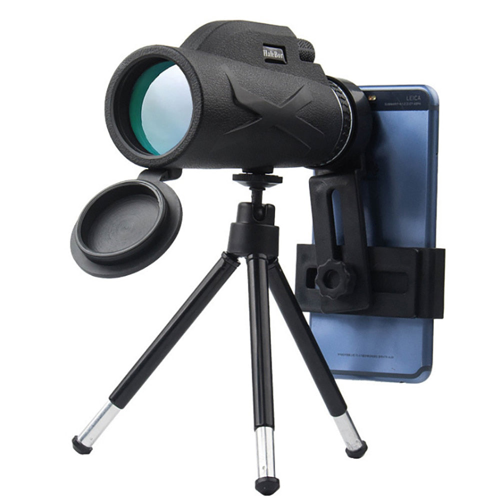 80X100 Hd Optical Monocular Telescope Phone Clip Tripod Telescopes