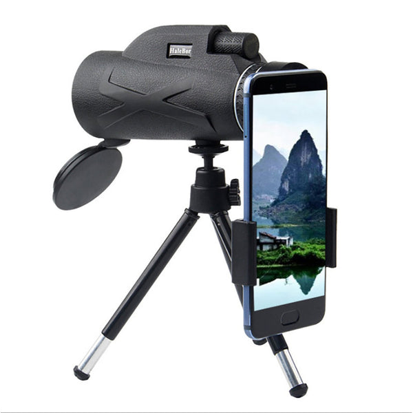 80X100 Hd Optical Monocular Telescope Phone Clip Tripod Telescopes