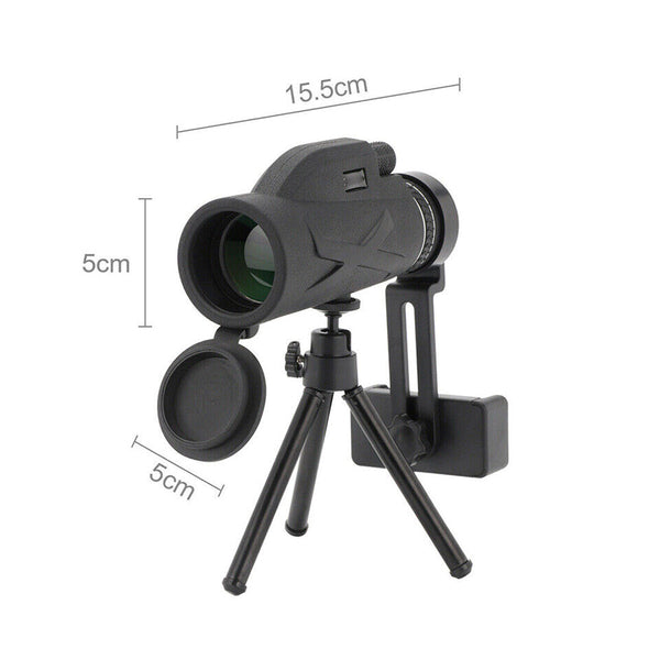 80X100 Hd Optical Monocular Telescope Phone Clip Tripod Telescopes