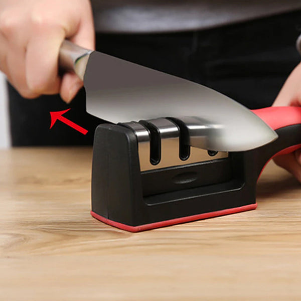 3 Levels Multipurpose Manual Kitchen Knife Sharpening Tool