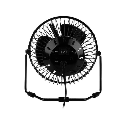 Mini Desk Fan Usb Powered Clock Temperature Display 14.8 Inch X 16 8Cm Alloy Steel Portable Fans