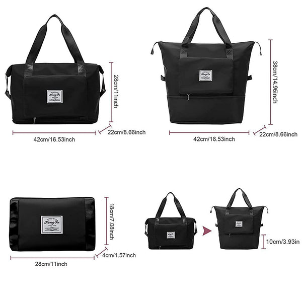 Multifunctional Foldable Expandable Large Capacity Travel Bag With Multiple Pockets Duffle Bags