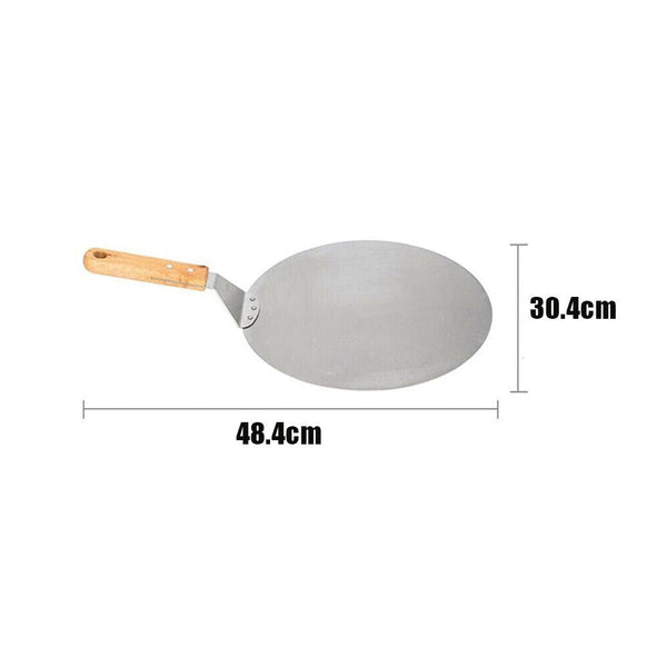 12 Inches Stainless Steel Pizza Paddle With Wooden Handle