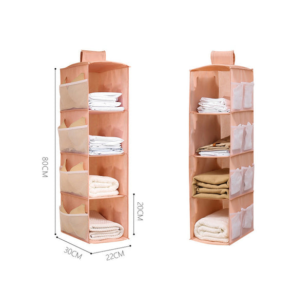4 Layers Hanging Cube Closet Wardrobe Organiser Side Storage Closet Organisers