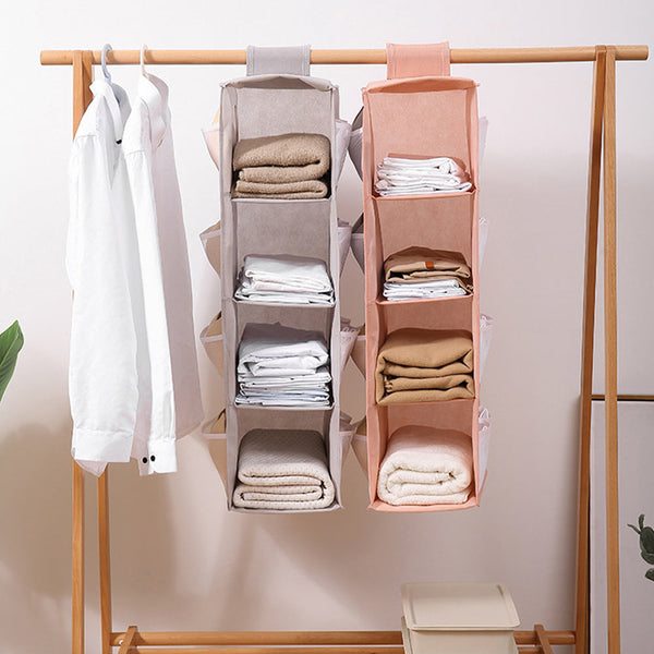 4 Layers Hanging Cube Closet Wardrobe Organiser Side Storage Closet Organisers