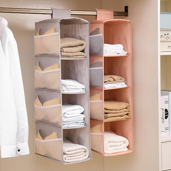 4 Layers Hanging Cube Closet Wardrobe Organiser Side Storage Closet Organisers