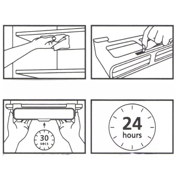 Under Shelf Spice Rack 6 Seasoning Bottles Kitchen Cabinet Organiser Spice Jars & Racks