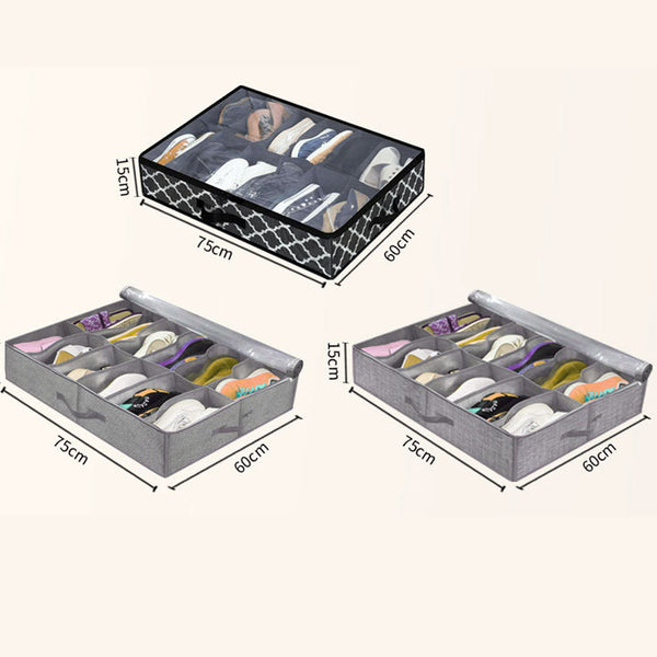 10 Grids Foldable Under The Bed Shoe Storage Organiser Box Storage Boxes