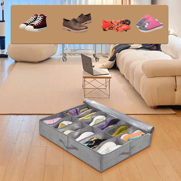 10 Grids Foldable Under The Bed Shoe Storage Organiser Box Storage Boxes