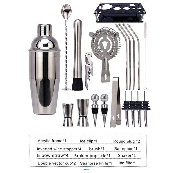 20Pcs 750Ml tail Shaker Set Stainless Steel Bartending Kit tail Shakers & Sets