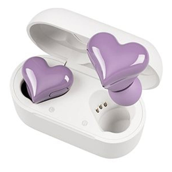 Wireless Bluetooth Heart Style Earphones Usb Rechargeable Earbuds
