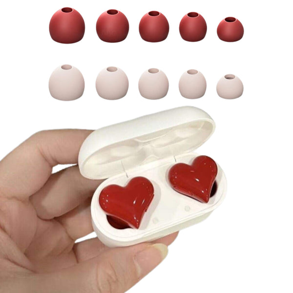 Wireless Bluetooth Heart Style Earphones Usb Rechargeable Earbuds