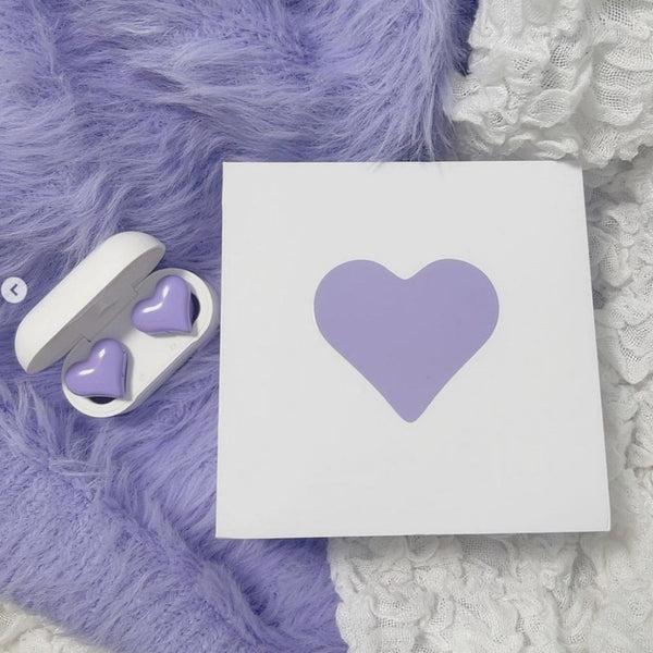 Wireless Bluetooth Heart Style Earphones Usb Rechargeable Earbuds