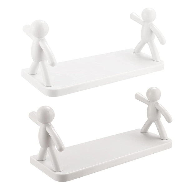 Wall Mounted Human Shaped Guardrail Hook Storage Rack For Organising Space Wall Shelves