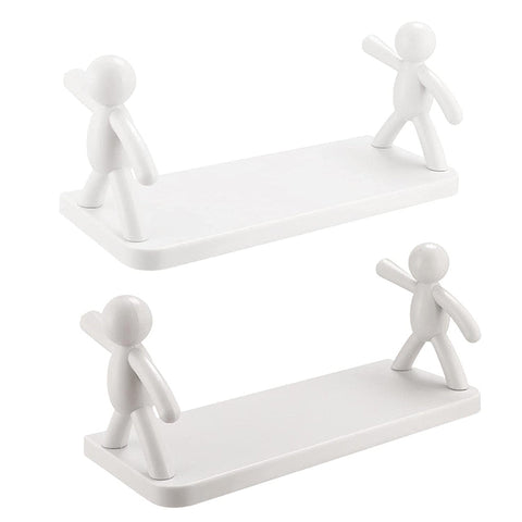Wall Mounted Human Shaped Guardrail Hook Storage Rack For Organising Space Wall Shelves