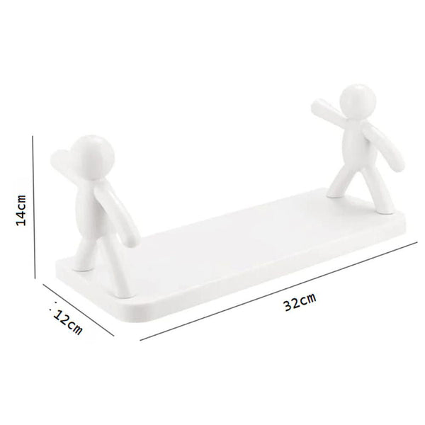 Wall Mounted Human Shaped Guardrail Hook Storage Rack For Organising Space Wall Shelves