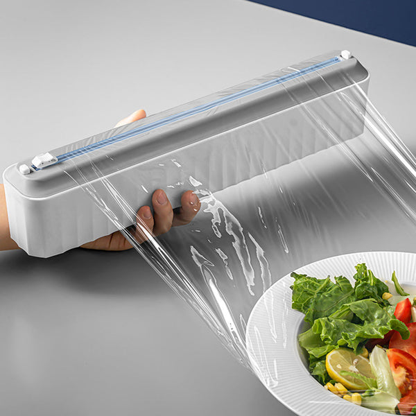 Food Film Dispenser Aluminum Foil Cling Wrap Holder And Cutter