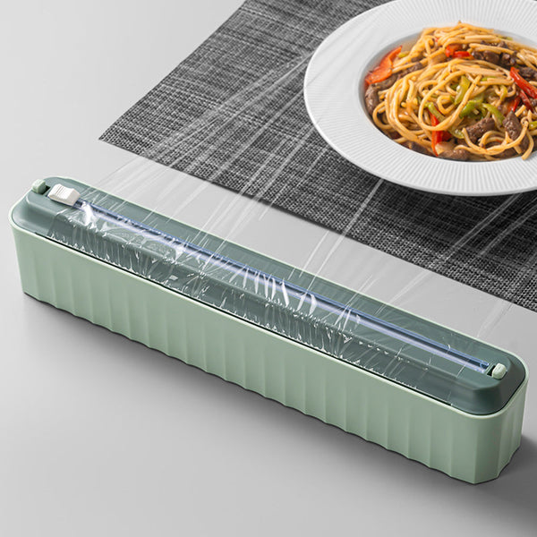 Food Film Dispenser Aluminum Foil Cling Wrap Holder And Cutter