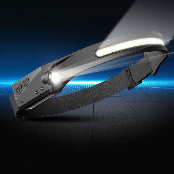 Cob Led Sensor Headlamp With 5 Lighting Modes Usb Rechargeable 1200Mah Battery Head Torches