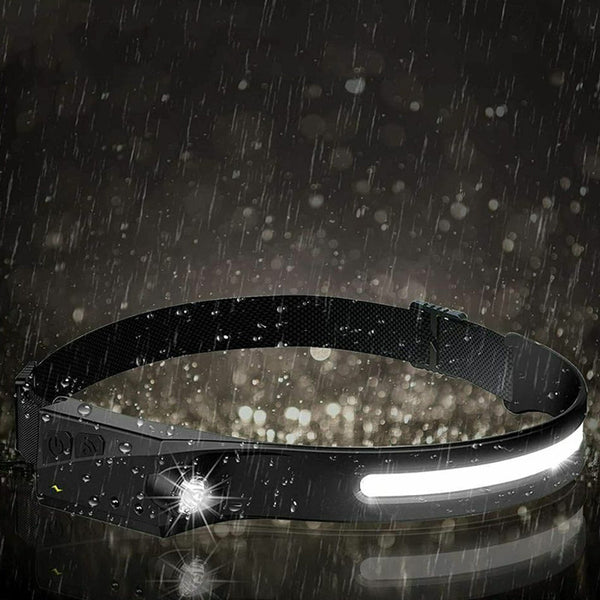 Cob Led Sensor Headlamp With 5 Lighting Modes Usb Rechargeable 1200Mah Battery Head Torches