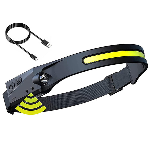Cob Led Sensor Headlamp With 5 Lighting Modes Usb Rechargeable 1200Mah Battery Head Torches