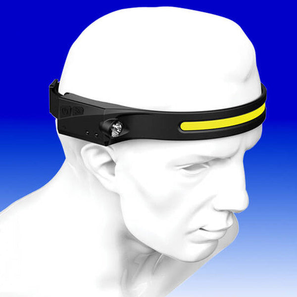 Cob Led Sensor Headlamp With 5 Lighting Modes Usb Rechargeable 1200Mah Battery Head Torches