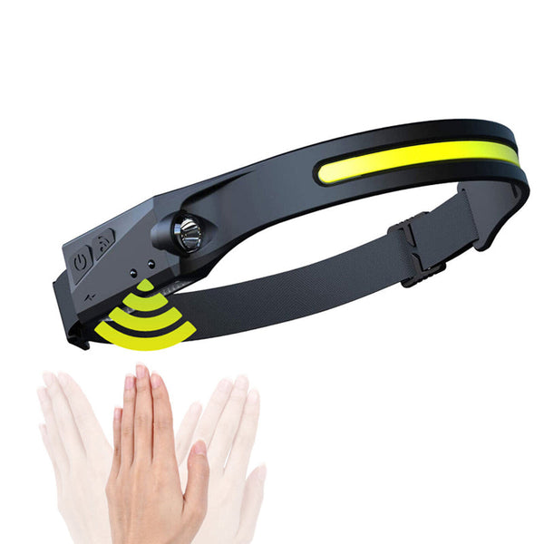 Cob Led Sensor Headlamp With 5 Lighting Modes Usb Rechargeable 1200Mah Battery Head Torches