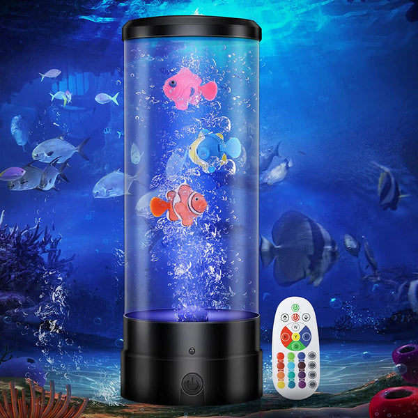 Fantasy Fish Led Remote Controlled Lava Lamp Usb Plugged-In