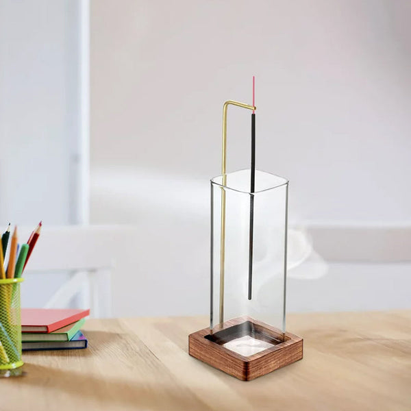 Inverted Vertical Incense Stick Holder Glass Bottle Aromatherapy