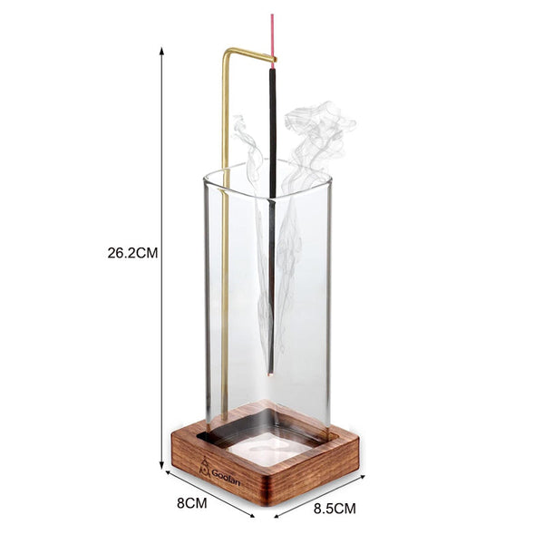 Inverted Vertical Incense Stick Holder Glass Bottle