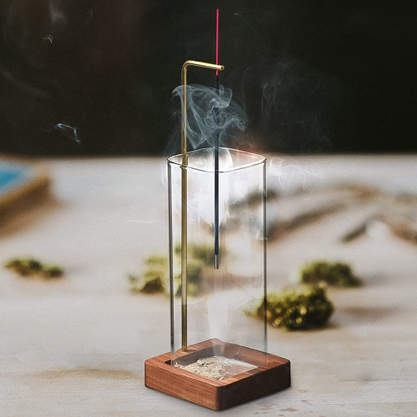 Inverted Vertical Incense Stick Holder Glass Bottle Aromatherapy