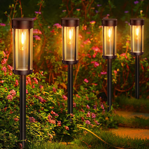 Lumiro 4 Pack Solar Powered Outdoor Garden Decorative Lights Longer Filaments