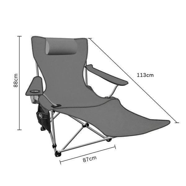 Hyperanger Camping Chair With Foot Rest | Adjustable Sit And Lie Folding For Ultimate Comfort