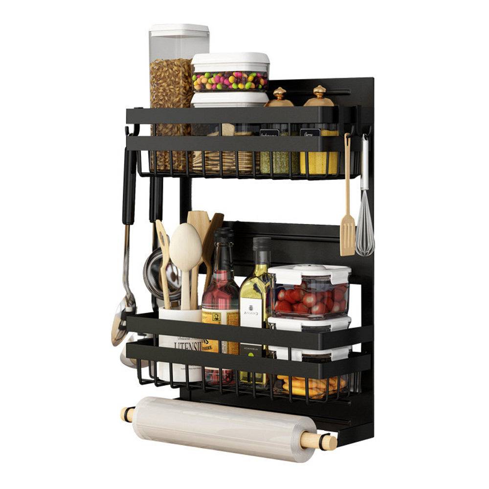 Storfex 2 Layer Magnetic Spice Rack Refrigerator Shelf Kitchen Spices Spice Jars & Racks