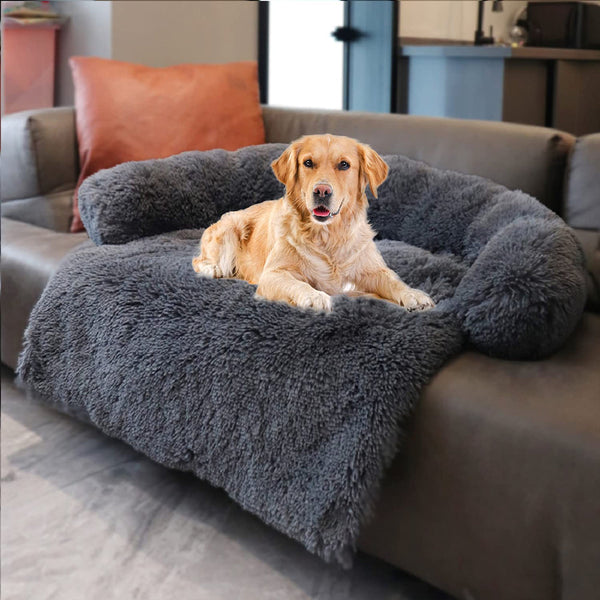 Petswol Calming Bed - Fluffy Plush Dog Mat For Comfort And Furniture Protection