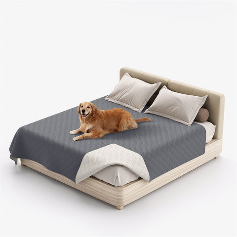 Petswol Waterproof Dog Bed Cover And Blanket For Furniture, Bed, Couch, Sofa-Gery