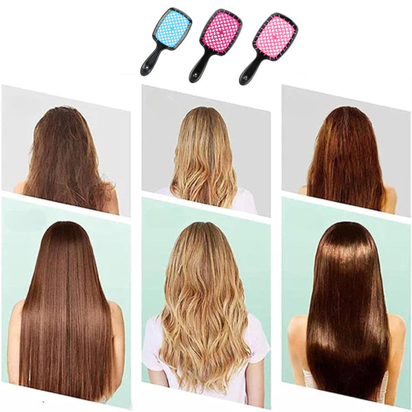 Effortlessly Tackle Knots Tangles Wet Hair Dry Pain Damage Bristles Strand Brushes & Combs