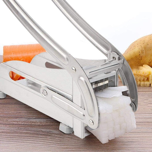 Stainless Steel French Fry Maker Vegetable Cutter With 2 Blades Peelers & Slicers