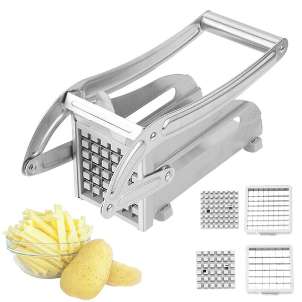 Stainless Steel French Fry Maker Vegetable Cutter With 2 Blades Peelers & Slicers