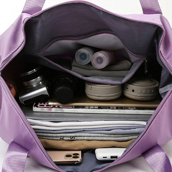 Large Capacity Collapsible Travel Bag With Dry And Wet Compartment Duffle Bags