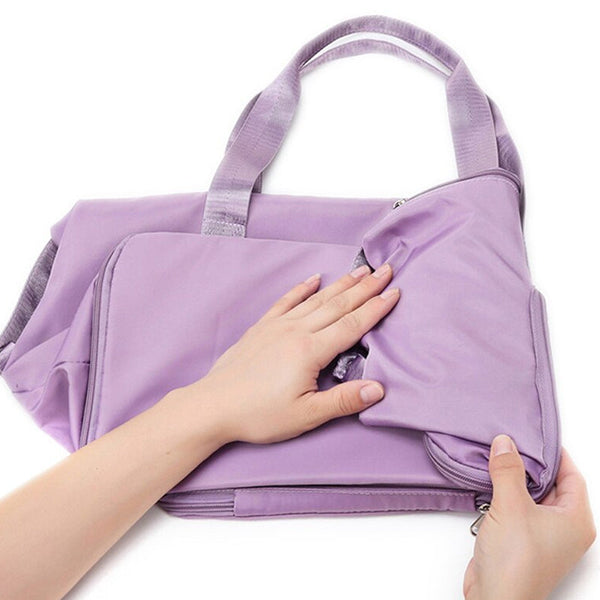 Large Capacity Collapsible Travel Bag With Dry And Wet Compartment Duffle Bags