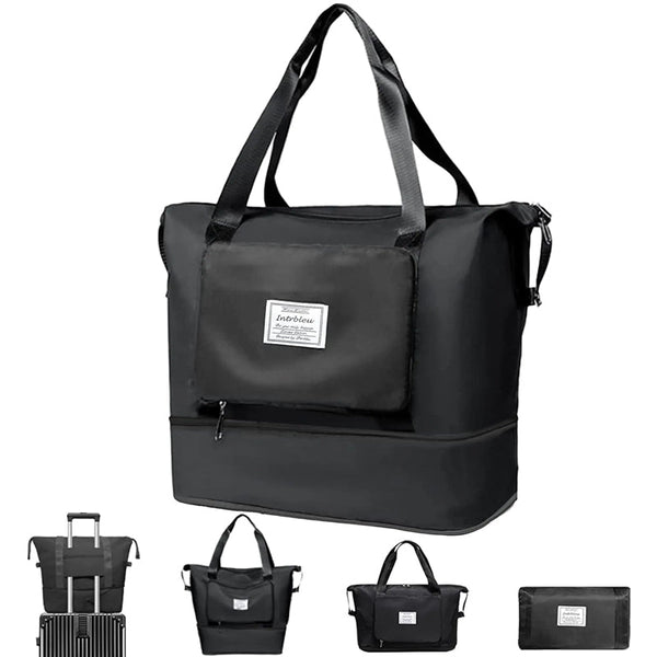 Large Capacity Collapsible Travel Bag With Dry And Wet Compartment Duffle Bags