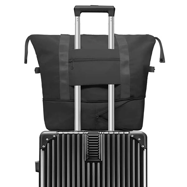 Large Capacity Collapsible Travel Bag With Dry And Wet Compartment Duffle Bags