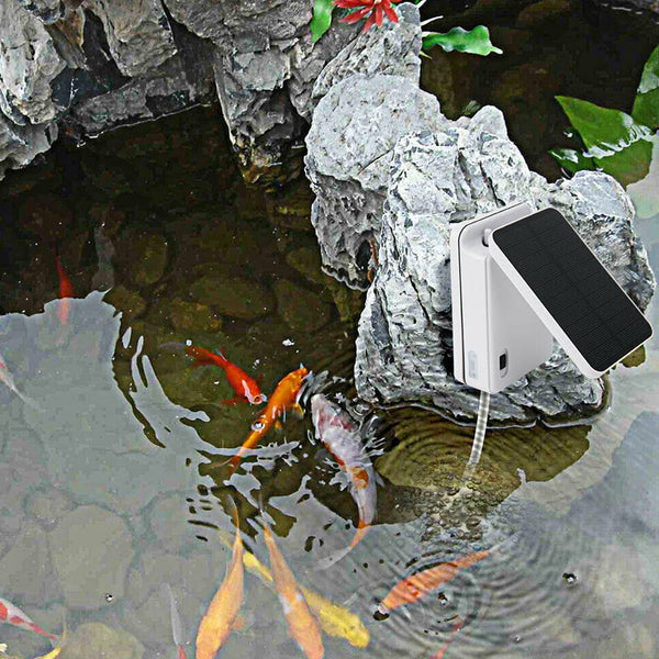 Solar Powered Pool Fish Tank Aquarium Oxygenator Air Pump Aerator Kit Air Pumps