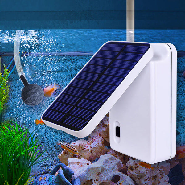 Solar Powered Pool Fish Tank Aquarium Oxygenator Air Pump Aerator Kit Air Pumps