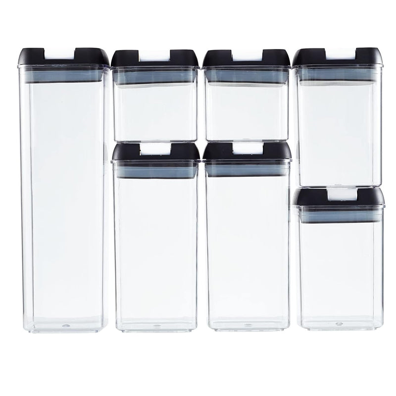 Pack Of 7 Plastic Food Storage Organizing Container With Airtight Lids Food Storage Containers