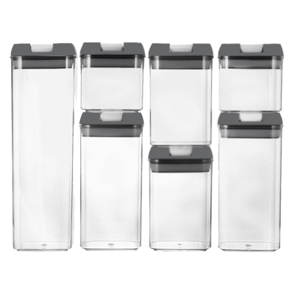 Pack Of 7 Plastic Food Storage Organizing Container With Airtight Lids Food Storage Containers