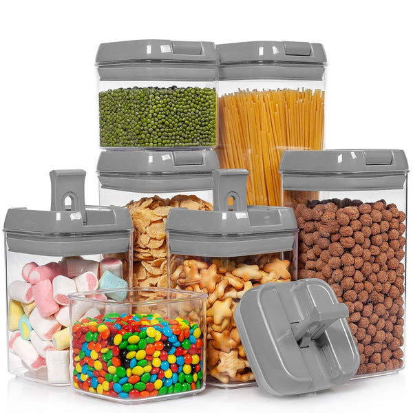 Pack Of 7 Plastic Food Storage Organizing Container With Airtight Lids Food Storage Containers