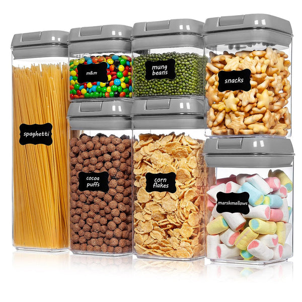 Pack Of 7 Plastic Food Storage Organizing Container With Airtight Lids Food Storage Containers